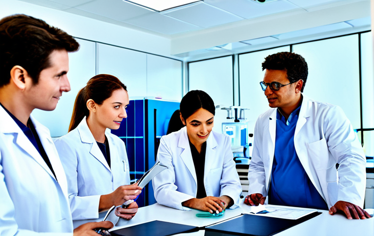 사모펀드의 글로벌 투자 트렌드 - Health-Tech Innovation**

"A diverse team of professionals in a brightly lit, modern laboratory sett...