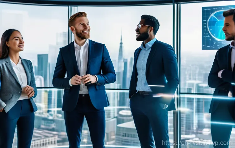 사모펀드의 유망 스타트업 투자 사례 - A dynamic and diverse team of young entrepreneurs, dressed in smart casual business attire, are gath...