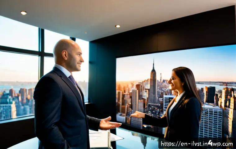 Home 17 사모펀드의 Exit 전략 이해하기 - Photorealistic private equity exit strategy concept, confident investment team in a modern New York ...